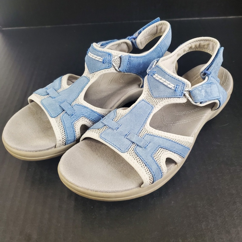 Clarks Motion Jump Slingback Walking Hiking Sandals Womans‎ Size 9 Blue/Gray